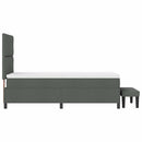 Box spring seng med hovedgærde Mørkegrå 100 x 200 cm Stof