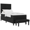 Box spring seng med hovedgærde Sort 100 x 200 cm Stof