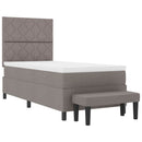 Box spring seng med hovedgærde Gråbrun 100 x 200 cm Stof