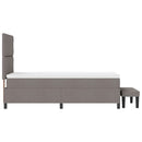 Box spring seng med hovedgærde Gråbrun 100 x 200 cm Stof
