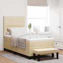 Box spring seng med hovedgærde Creme 100 x 200 cm Stof