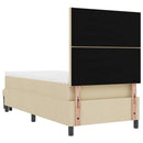 Box spring seng med hovedgærde Creme 100 x 200 cm Stof