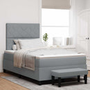 Box spring seng med hovedgærde Lysegrå 120 x 190 cm Stof