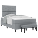 Box spring seng med hovedgærde Lysegrå 120 x 190 cm Stof