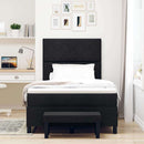 Box spring seng med hovedgærde Sort 120 x 190 cm Stof