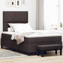 Box spring seng med hovedgærde Mørk Brun 120 x 190 cm Stof