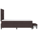 Box spring seng med hovedgærde Mørk Brun 120 x 190 cm Stof
