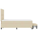 Box spring seng med hovedgærde Creme 120 x 190 cm Stof