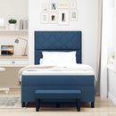 Box spring seng med pude med hovedgærde Blå 120 x 190 cm Stof