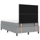 Box spring seng med hovedgærde Lysegrå 120 x 200 cm Stof