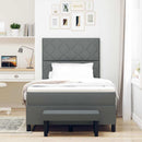 Box spring seng med hovedgærde Mørkegrå 120 x 200 cm Stof