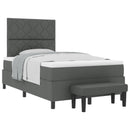 Box spring seng med hovedgærde Mørkegrå 120 x 200 cm Stof