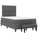 Box spring seng med hovedgærde Mørkegrå 120 x 200 cm Stof