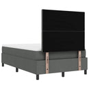 Box spring seng med hovedgærde Mørkegrå 120 x 200 cm Stof