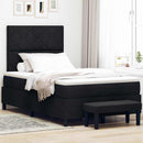 Box spring seng med hovedgærde Sort 120 x 200 cm Stof