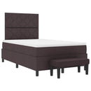 Box spring seng med hovedgærde Mørk Brun 120 x 200 cm Stof