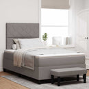 Box spring seng med hovedgærde Gråbrun 120 x 200 cm Stof