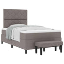 Box spring seng med hovedgærde Gråbrun 120 x 200 cm Stof