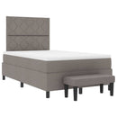 Box spring seng med hovedgærde Gråbrun 120 x 200 cm Stof