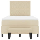 Box spring seng med hovedgærde Creme 120 x 200 cm Stof