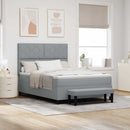 Box spring seng med pude Lysegrå 140 x 190 cm Stof
