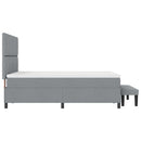 Box spring seng med pude Lysegrå 140 x 190 cm Stof