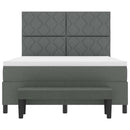 Box spring seng med hovedgærde Mørkegrå 140 x 190 cm Stof
