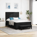 Box spring seng med hovedgærde Sort 140 x 190 cm Stof