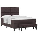 Box spring seng med hovedgærde Mørk Brun 140 x 190 cm Stof
