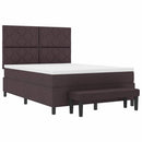 Box spring seng med hovedgærde Mørk Brun 140 x 190 cm Stof