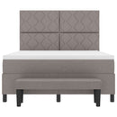 Box spring seng med hovedgærde Gråbrun 140 x 190 cm Stof