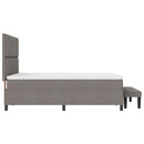 Box spring seng med hovedgærde Gråbrun 140 x 190 cm Stof