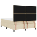 Box spring seng med hovedgærde Creme 140 x 190 cm Stof