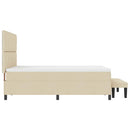 Box spring seng med hovedgærde Creme 140 x 190 cm Stof