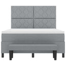 Box spring seng med hovedgærde Lysegrå 140 x 200 cm Stof