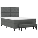 Box spring seng med hovedgærde Mørkegrå 140 x 200 cm Stof