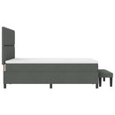 Box spring seng med hovedgærde Mørkegrå 140 x 200 cm Stof