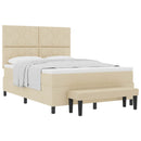 Box spring seng med hovedgærde Creme 140 x 200 cm Stof