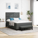Box spring seng med hovedgærde Mørkegrå 160 x 200 cm Stof