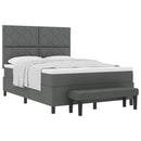 Box spring seng med hovedgærde Mørkegrå 160 x 200 cm Stof