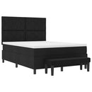 Box spring seng med hovedgærde Sort 160 x 200 cm Stof