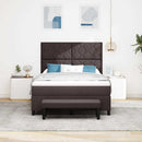 Box spring seng med hovedgærde Mørk Brun 160 x 200 cm Stof