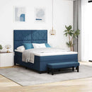 Box spring seng med hovedgærde Blå 160 x 200 cm Stof