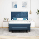 Box spring seng med hovedgærde Blå 160 x 200 cm Stof