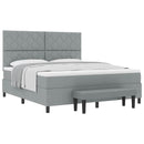 Box spring seng med hovedgærde Lysegrå 180 x 200 cm Stof