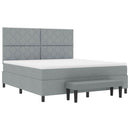 Box spring seng med hovedgærde Lysegrå 180 x 200 cm Stof