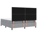 Box spring seng med hovedgærde Lysegrå 180 x 200 cm Stof