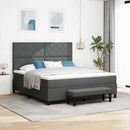 Box spring seng med hovedgærde Mørkegrå 180 x 200 cm Stof