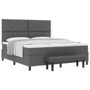 Box spring seng med hovedgærde Mørkegrå 180 x 200 cm Stof