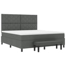 Box spring seng med hovedgærde Mørkegrå 180 x 200 cm Stof